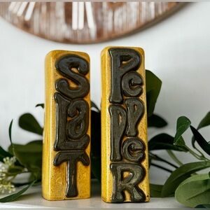 VTG Tall Ceramic Salt and Pepper Shakers 7” Retro Kitchen Decor Late 70s